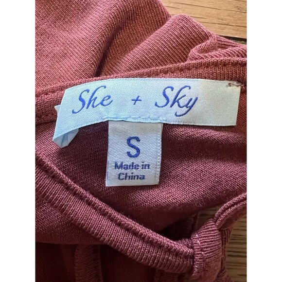 Anthropologie She + Sky Pullover Womens Size Small Peasant Open Back Blouse City - Picture 8 of 10